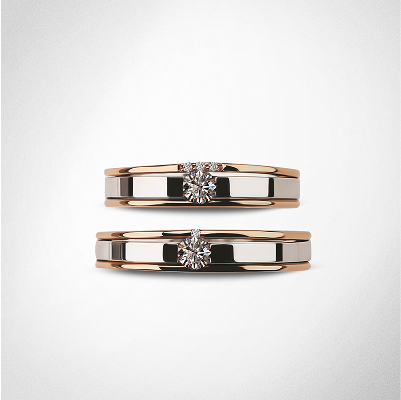 Eternal Flame silhouette of earth wedding ring